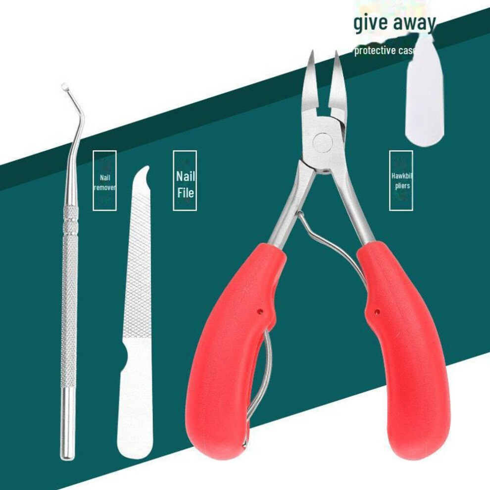 (red, no polish + rubbing film + nail kicker) "nail Clippers & Tools: Large Scissors, Hawkbill Pliers, Pedicure & Ingrown Nail Instruments"