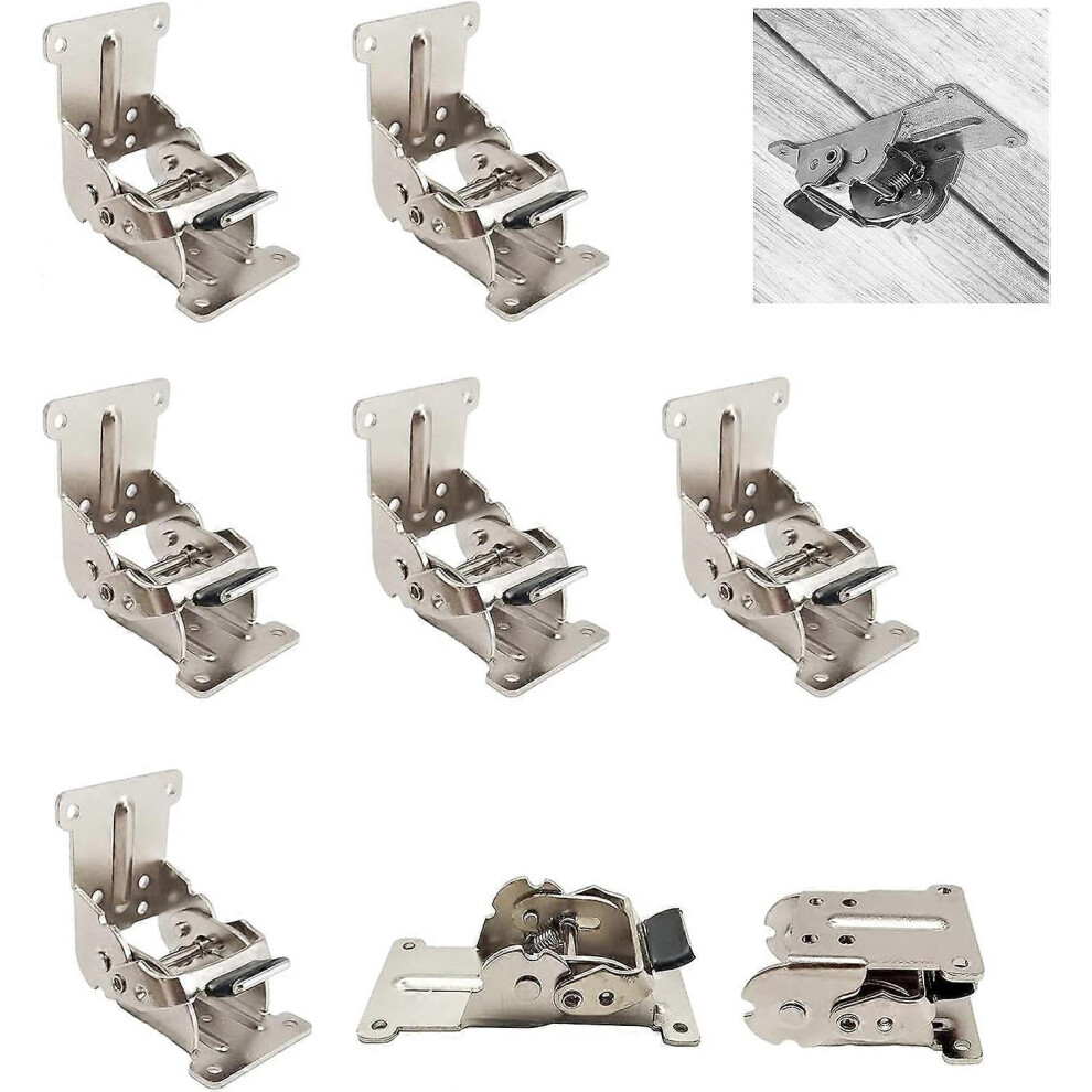 (As Show, One Size) 0-90-180 Degree Self-Locking Folding Hinge Folding Workbench Fittings With Silver 8 P Qof 5093216585473