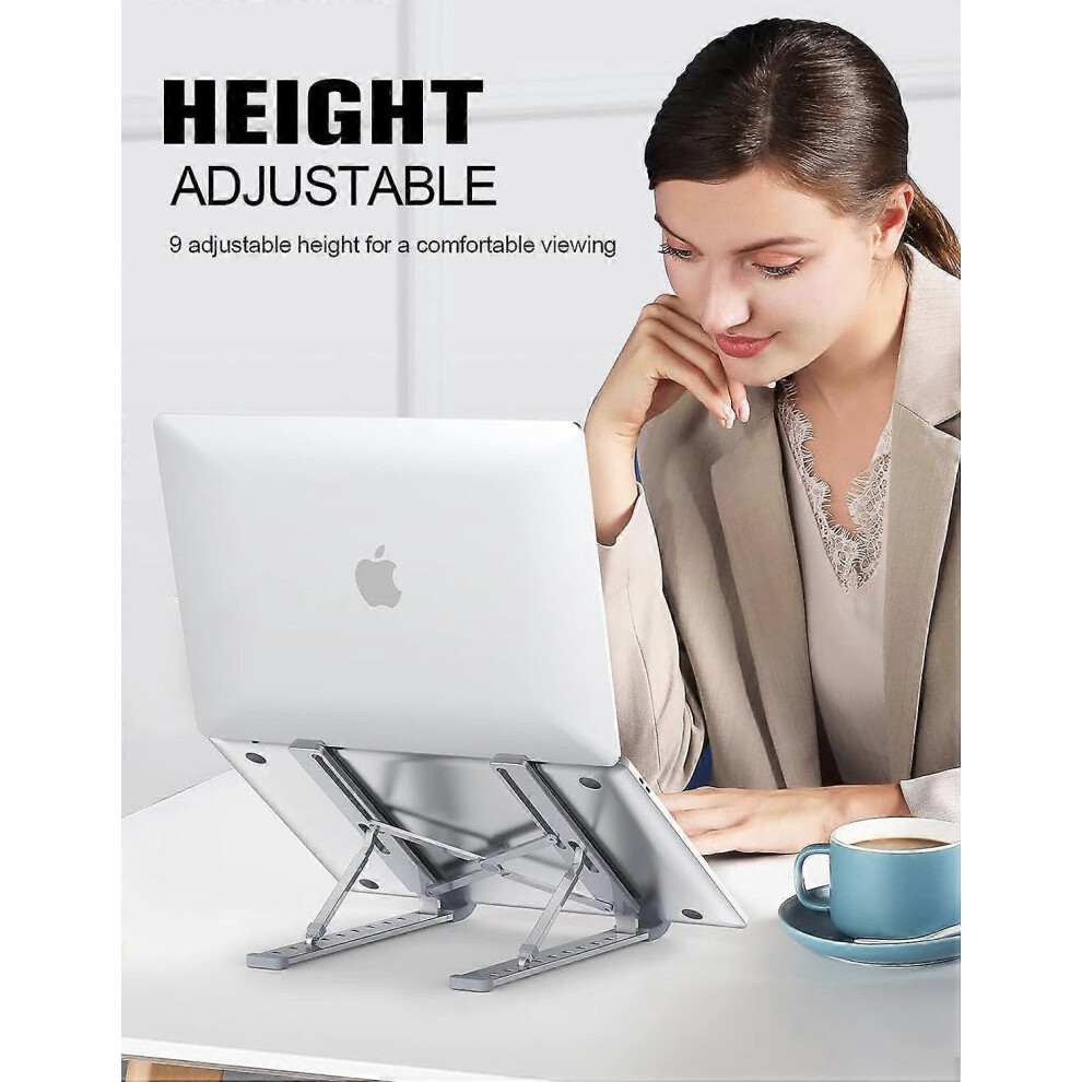 (As Show, One Size) Laptop Holder, Riser Computer Tablet Stand, Foldable Portable Desktop Holder (Silv Wly 5093216586609