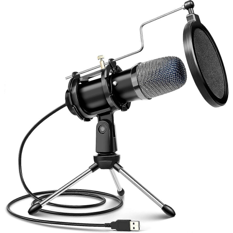 (As Show, One Size) Gaming Microphone For Pc Desktop With Tripod Stand & Pop Fil Xdl 5093216510949