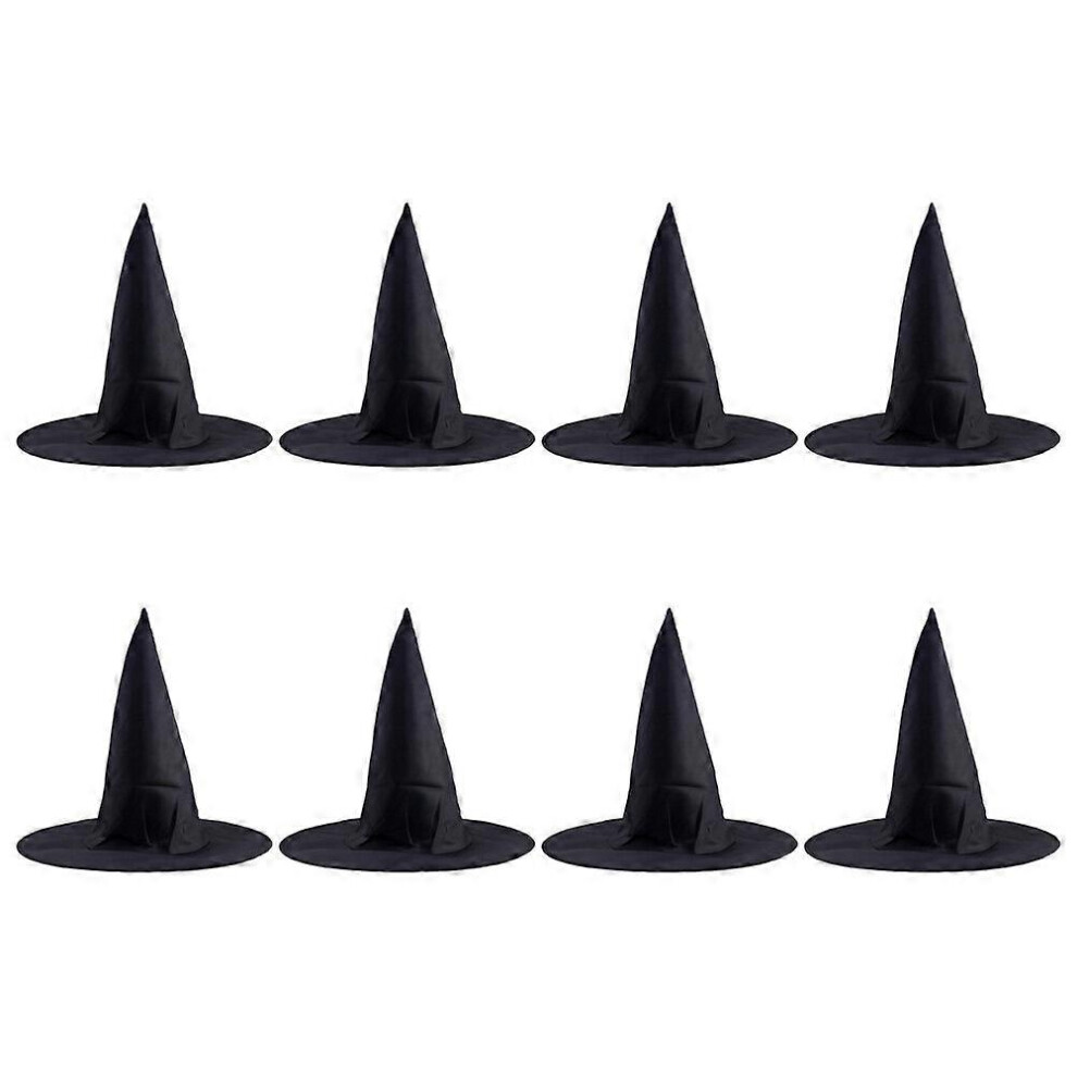 Kricely (As Show, One Size) 8Pcs Decorative Halloween Witch Hats Party Cosplay Hats Wizard Caps For Halloween