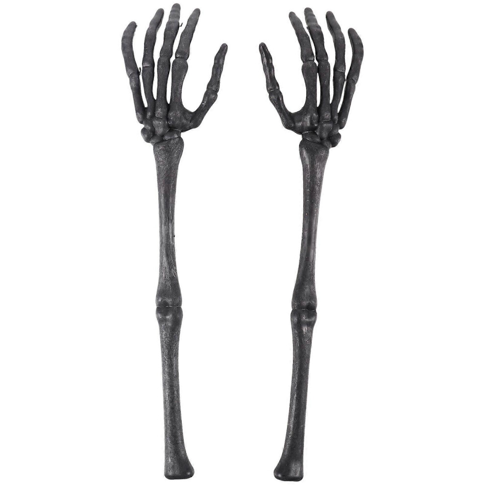Kricely (, One Size) 1 Pair Of Halloween Skeleton Arm Stake Decoration Skull Hands Garden Halloween Prop Black
