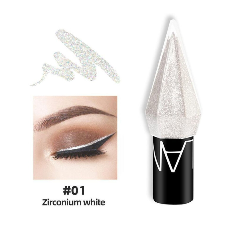 (01) Diamond Shiny Eye Liners Eyeshadow Waterproof Silver Rose Gold Color Glitter Sequins Eyeliner Eye Shadow Makeup Beauty Cosmetics
