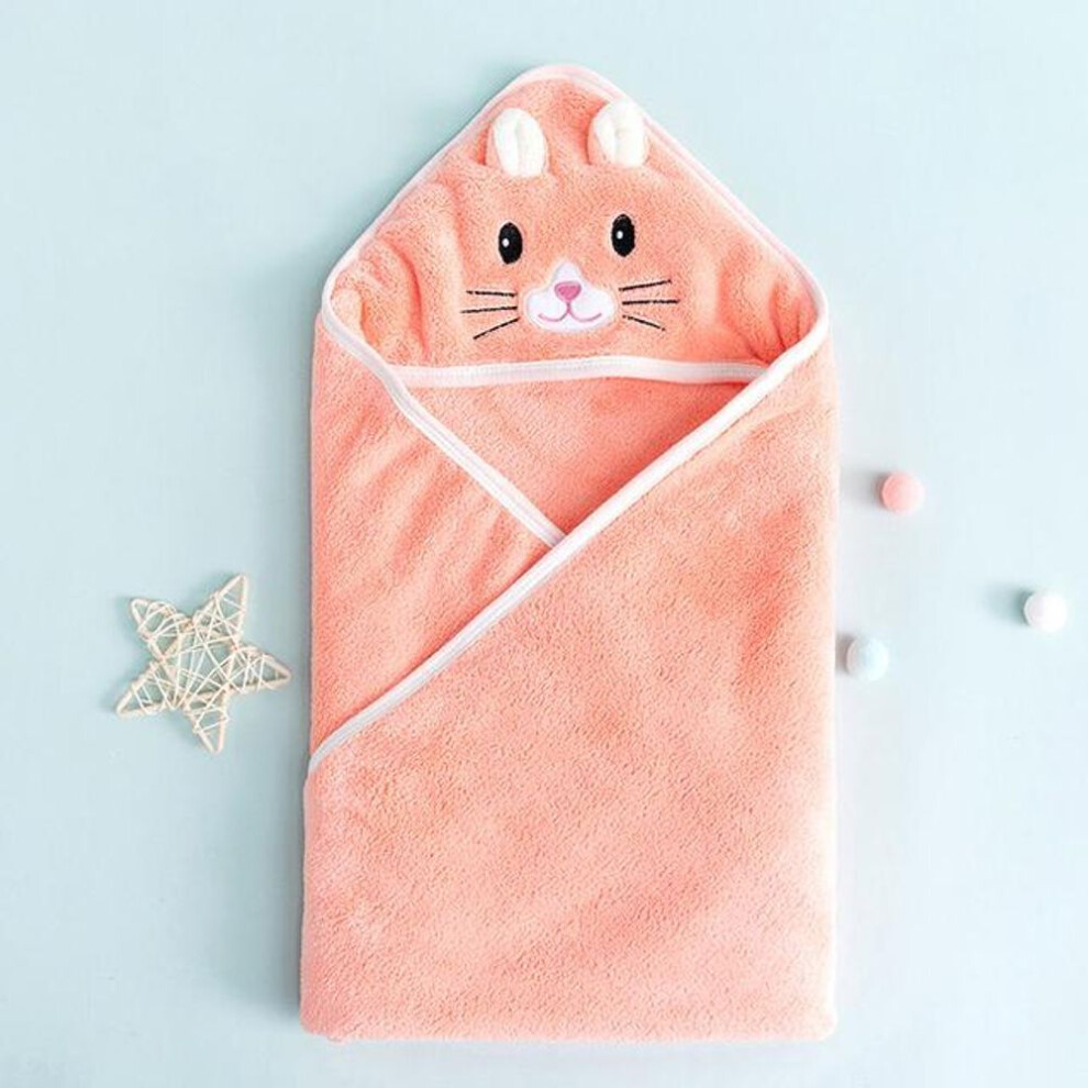 (orange) Baby Bath Towel Baby Towel Newborn With Hood Cartoon Coral Fleece Infant Towels Blanket Newborn Baby Bathrobe Infant Babys Stuff