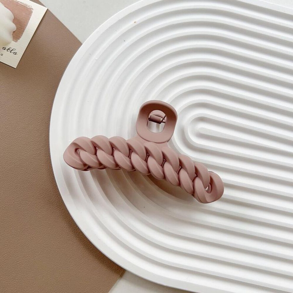 (pink) Large Ponytail Clips For Women&apos;s Thick Hair, Korean Style Solid Color Hair Accessories
