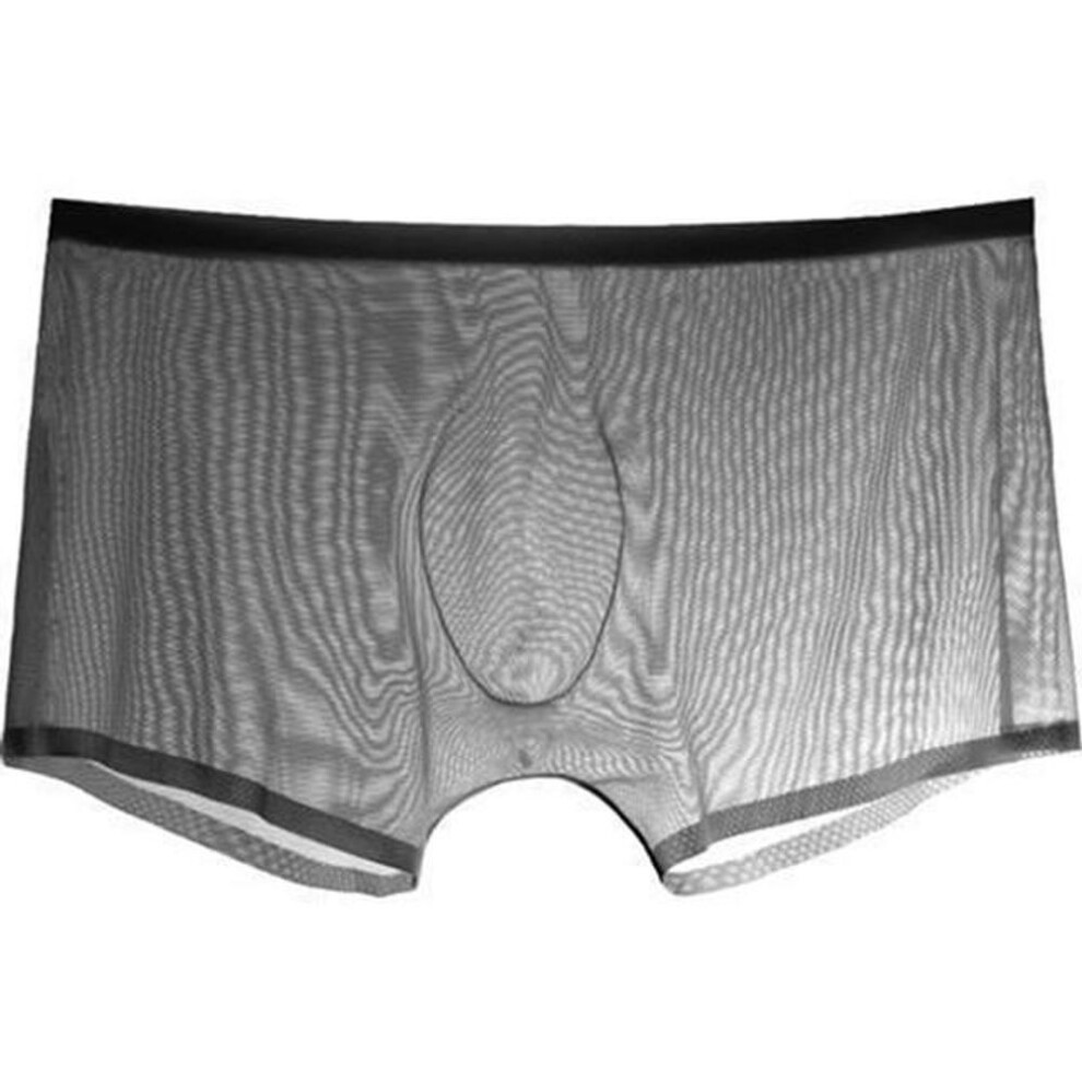(black, XXL) Transparent Boxers For Men See Through Male Underpants Sexy Low Waist Panties Lingerie Intimates