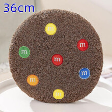 (Chocolate 36cm) Creative Cookies Plush Pillow Round Shape Chocolate Biscuits Stuffed Toys Realistic Food Snack Seat Cushion Plushie Props Gifts