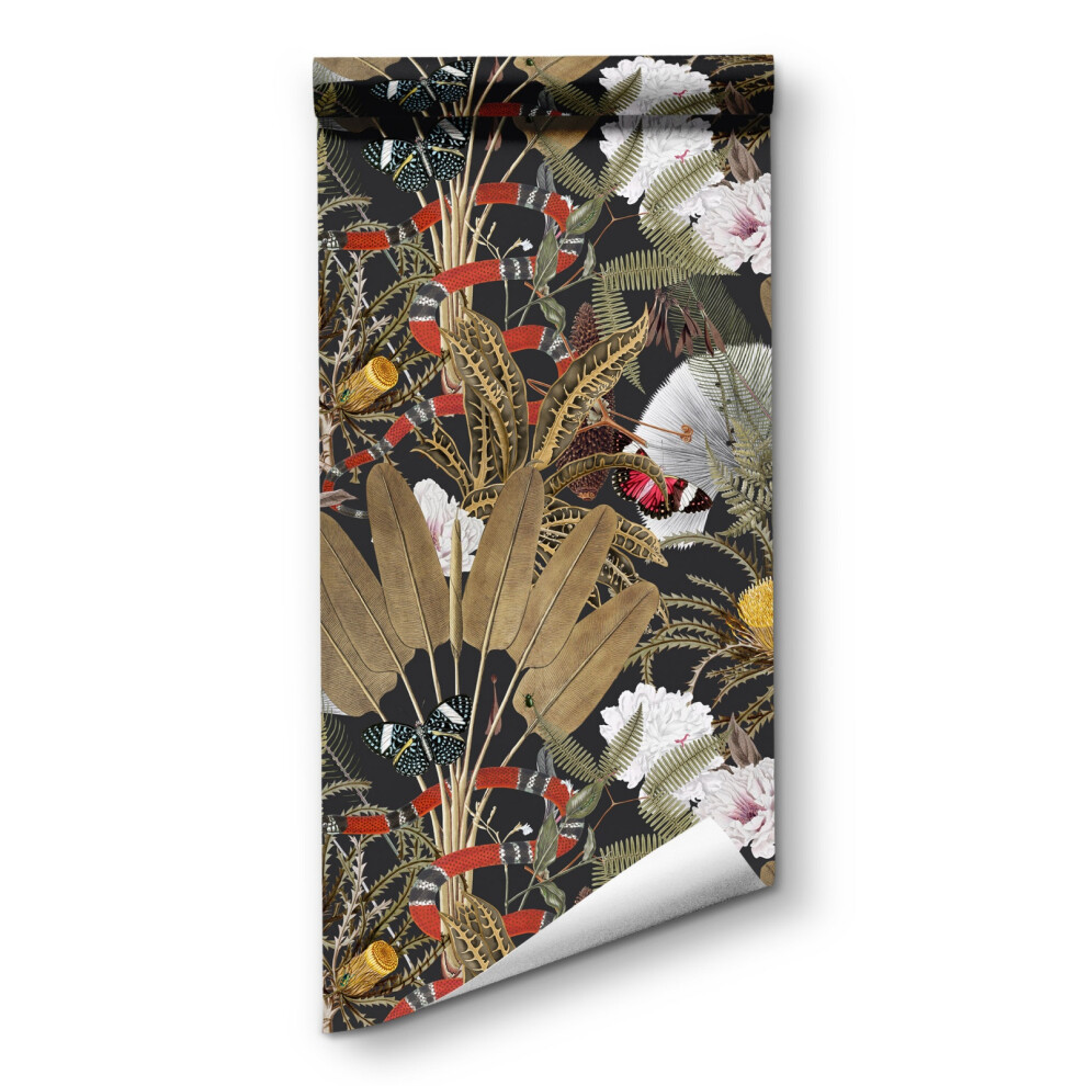 (Rw612) Peel And Stick Tropical Plants And Animals Wallpaper, Self-Adhesive Botanical Wall Murals, Use As Wall Paper, Contact Paper Or Shelf Paper 6915070003025