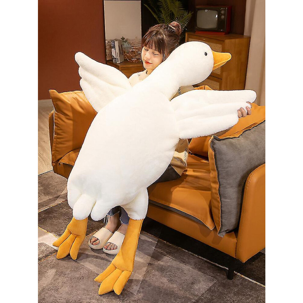 (50cm, White) 50-190cm Huge Cute Goose Plush Toys Big Duck Doll Soft Stuffed Animal Sleeping Pillow Cushion Christmas Gifts For Kids And Girls-image-OPC-PG2W2ZH-NEW
