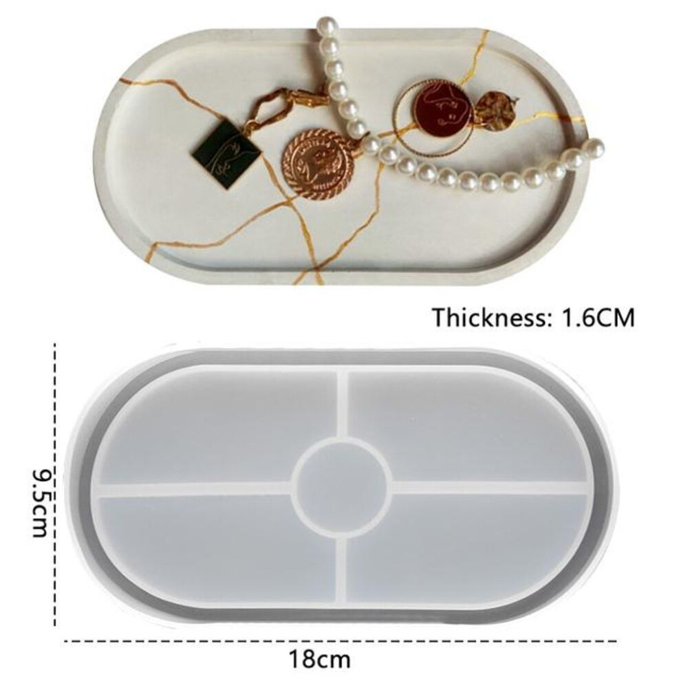 (as the picture, 1pc) Oval Tray Cement Silicone Molds Diy Flower Pot Concrete Plaster Mould Ashtray Coaster Crystal Mould Gypsum Mold Home Decor Craft
