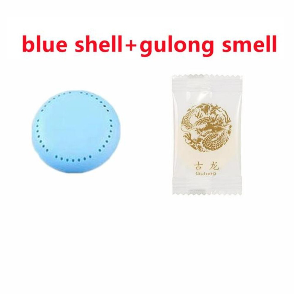 (blue) Aromatherapy Fragrance Lasting Deodorization Bathroom Supplies Bedroom Wardrobe Car Home Toilet Deodorant Solid Round Fresher