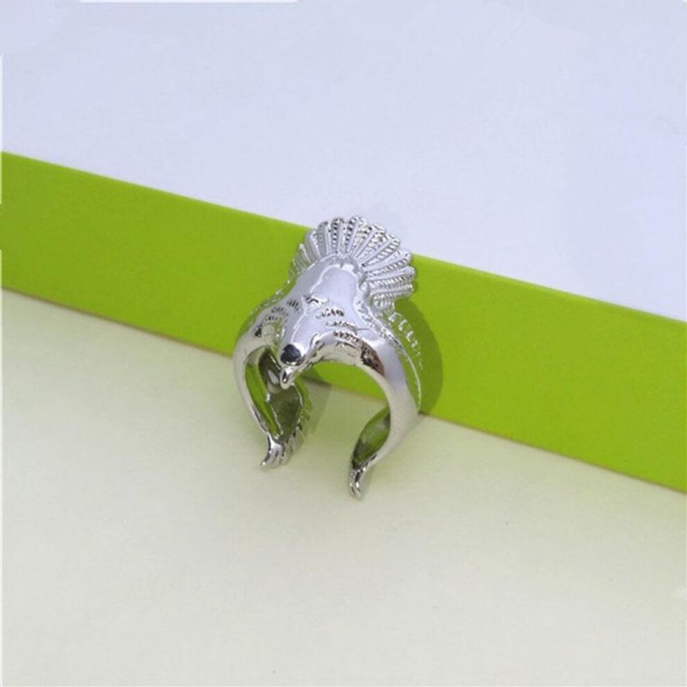 (silver) Open Size Ring Jewelry Gold Retro Eagle Wings Fashion Rings Unique Copper Alloy Eagle Ring Man&apos;s High Quality Animal Accessories