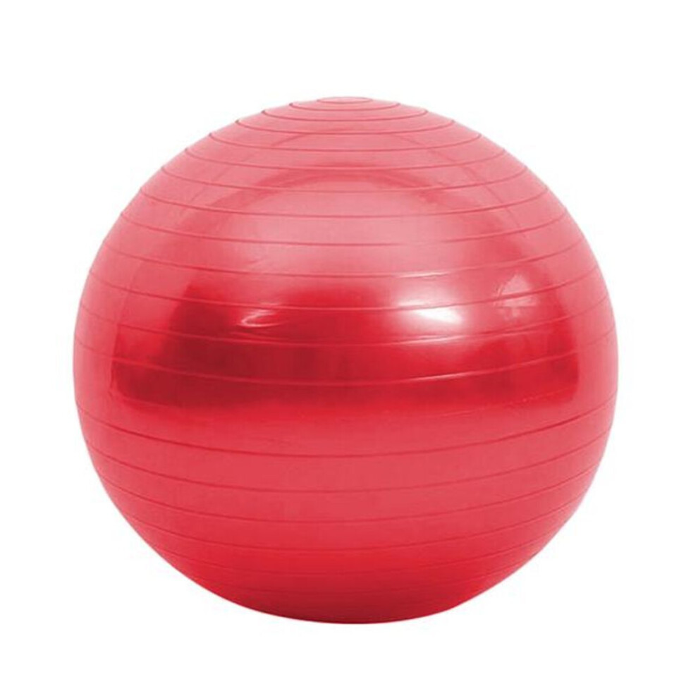 (red) Sports Yoga Pilates Fitness Ball Gym Balance Exercise Pilates Workout Massage Ball With Pump