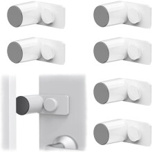 (As show, One size) 6 Pcs Door Stoppers for Child Safety Finger Rotatable with Sticker (Whi QGQ