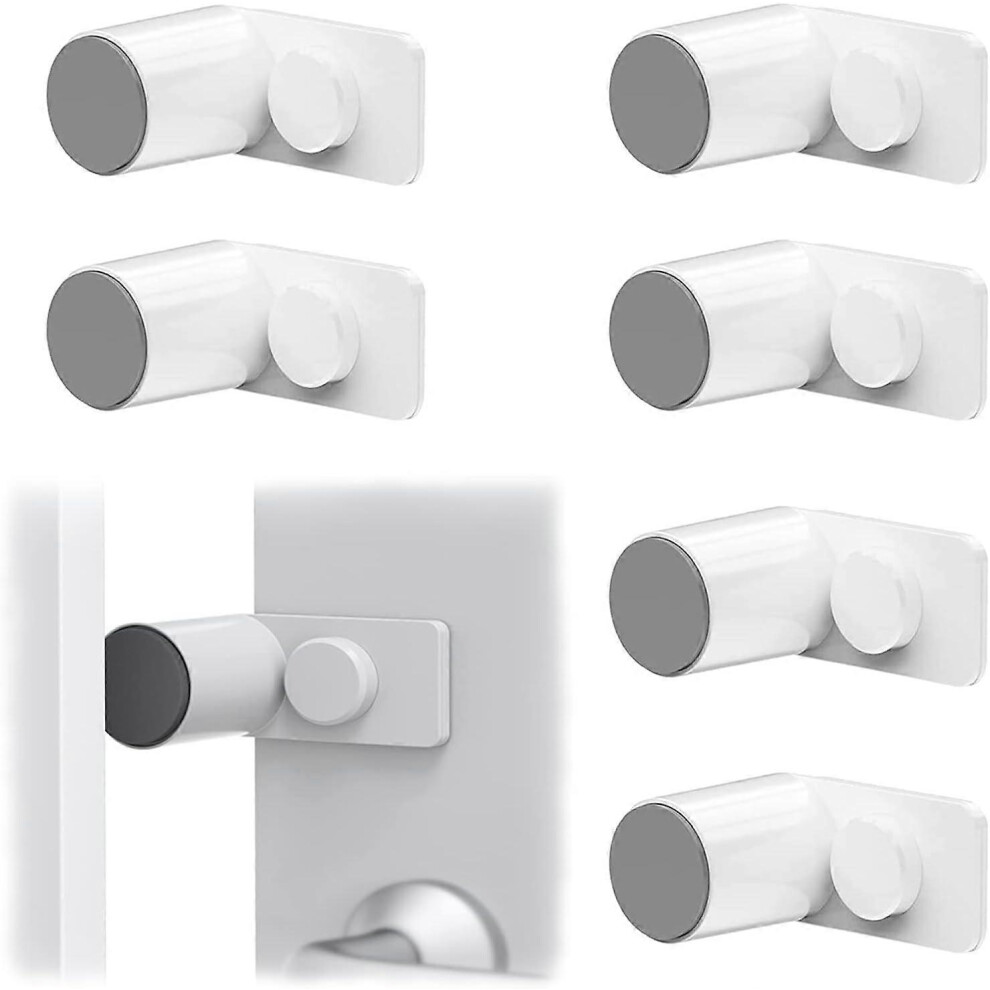 (As show, One size) 6 Pcs Door Stoppers for Child Safety Finger Rotatable with Sticker (Whi QGQ