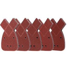 (As show, One size) 50 Sandpaper Triangular Sanding Sheets, 4 Holes, 40/60/80/120/240 Thickness for Sander Polis KLQ