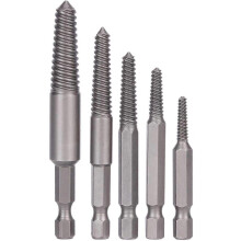 (As show, One size) 5pcs Screw Drill Bits Stud Removal Tool Broken Screw Extractor Hex Shank Damaged Fine Teeth Bolt Removal T GEQ