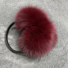 (Burgundy) Fox Fur Earmuff Women's Winter Fur Ear Protection Antifreeze Earmuffs Winter Ear Warmers Ear Mask Winter Accessories