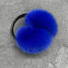 (Blue) Fox Fur Earmuff Women's Winter Fur Ear Protection Antifreeze Earmuffs Winter Ear Warmers Ear Mask Winter Accessories