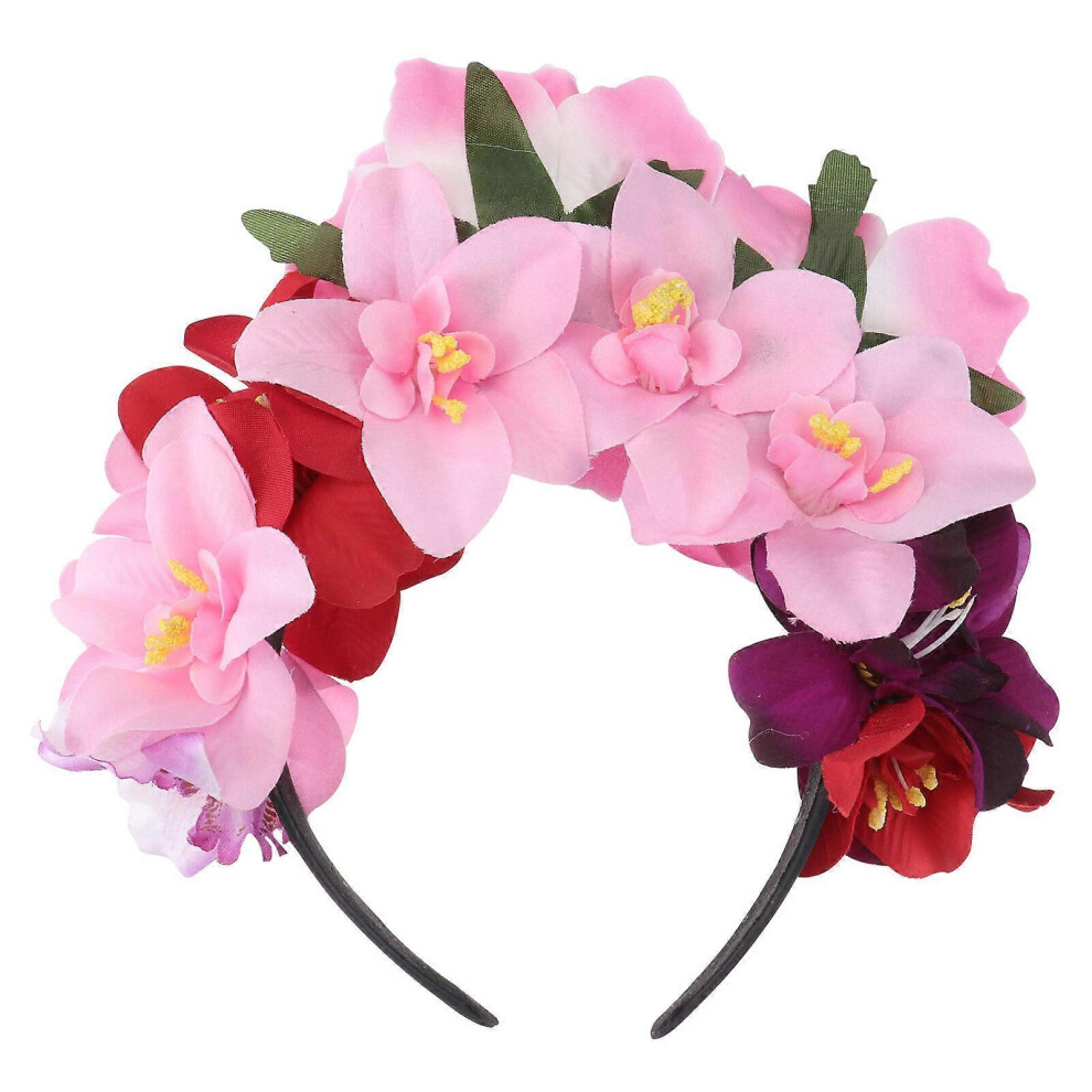 Kricely (, One Size) 1Pc Simulation Rose Headband Hair Accessories Girl Headbands For Party Cosplay Pink