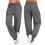 (black, 4XL) Plus Size Women Trousers Casual Loose Drawstring Long Pants Elastic Waist Active Pants Ladies Wide Leg Pants 2