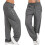 (black, 4XL) Plus Size Women Trousers Casual Loose Drawstring Long Pants Elastic Waist Active Pants Ladies Wide Leg Pants 5