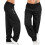 (dark gray, S) Plus Size Women Trousers Casual Loose Drawstring Long Pants Elastic Waist Active Pants Ladies Wide Leg Pants 3
