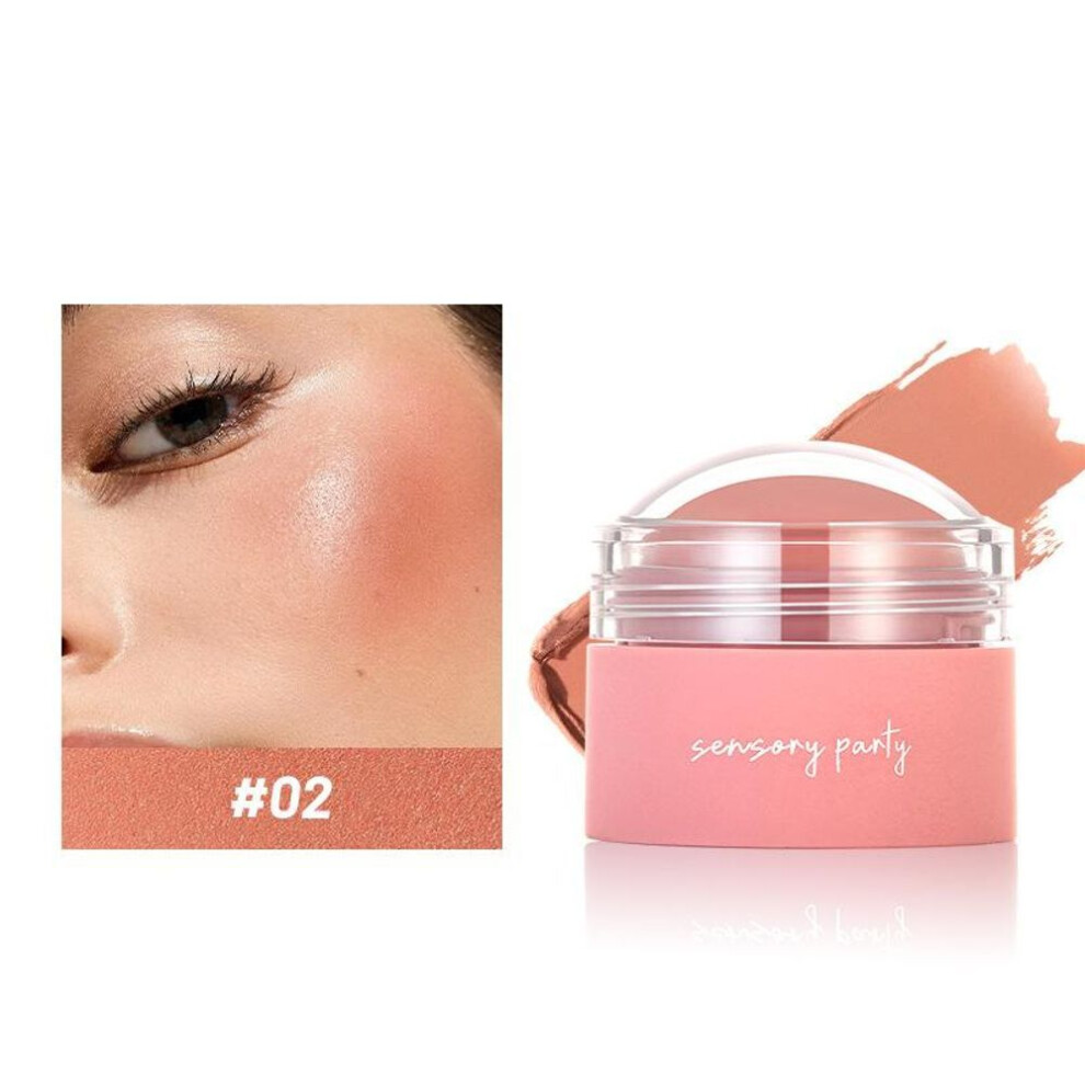 (02) Soft Blush Cream Single Color Blush Palette Lip& Cheek Multiuse Peach Orange Blush Rouge Nude Natural Face Makeup Cosmetics