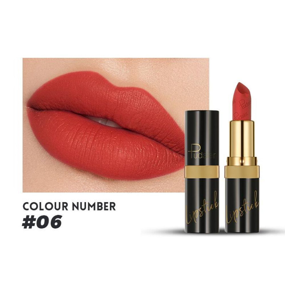 (6#) Matte Lipstick 10 Colors Velvet Non-stick Lip Glaze Highly Pigmented Long Lasting Lip Honey Lip Gloss