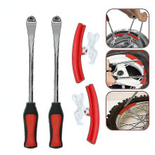 (2 crowba 2 protective cover) Motorbike Car Tyre Repair Tools Spoon Picking Tyre Patching Iron Pry Bar Car Tyre Multifunctional Pry Bar Set
