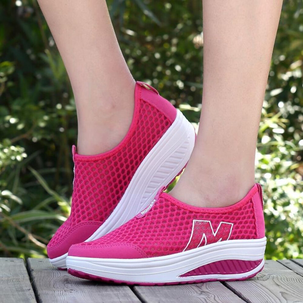 (pink, EU: 39) Summer Women Platform Sneakers Comfort Casual Nurse Plus Size Loafers Thick Sole Height Increase Shoes
