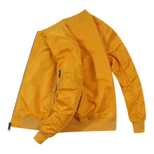 (S)Men's jacket, baseball uniform, workwear jacket, pilot jacket, zipper, spring and autumn jacket, couple's outfit, yellow
