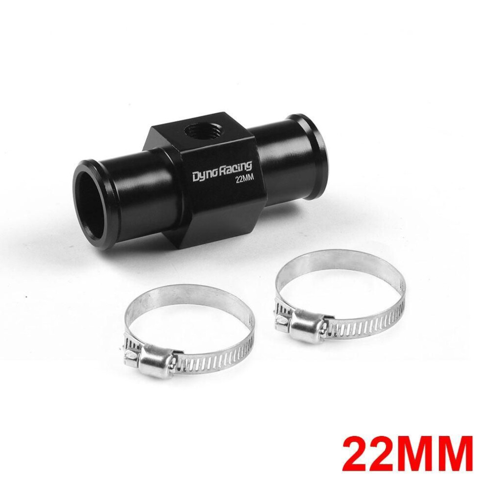 (black, 22MM) Dynoracing Black Water Temp Gauge Radiator Temperature Water Temp Joint Pipe Sensor 18mm 20mm 22mm 24mm Hose Adapter