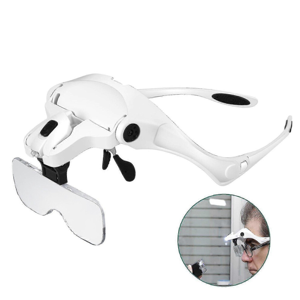 Magnifying Glasses with 2 LED Lights - 5 Interchangeable Lenses - Hands Free - 1.0x to 3.5x