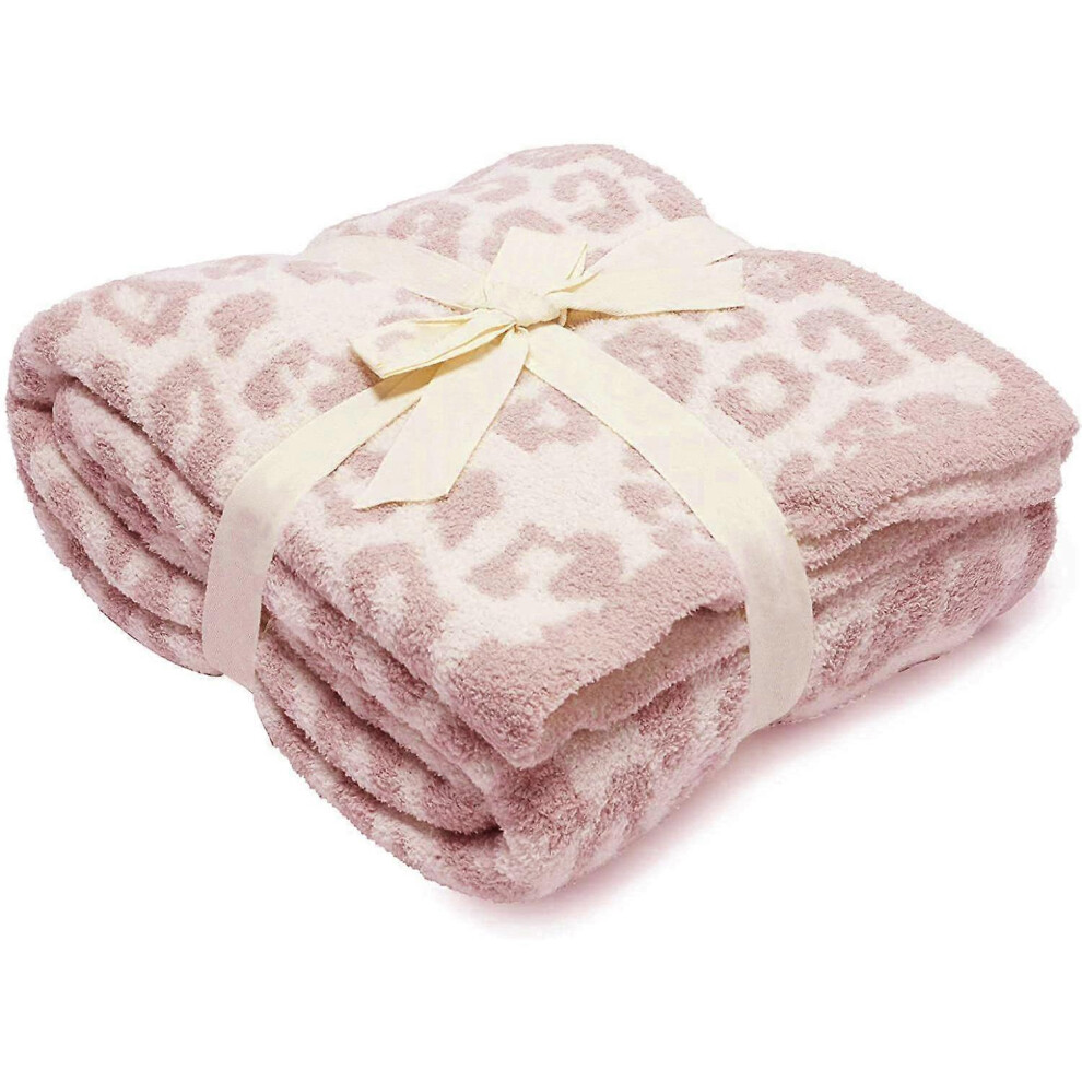 (100*120cm, Pink) Throw Blanket, Leopard Print Ultra Soft Fleece Blanket