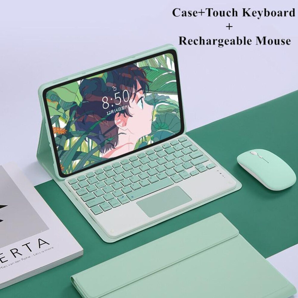 (green, Xiaomi Pad 5pro 12.4inch) Touch Keyboard Case For Xiaomi Pad 5 6 Pro Redmi Pad Se 11 Inch 2023 10.6 Wireless Bluetooth Keyboard Mouse Silicon