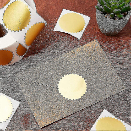Round Gold Mailing Label Stickers Roll, Envelope Seal -2 In(golden)(500pcs) Zekai 1