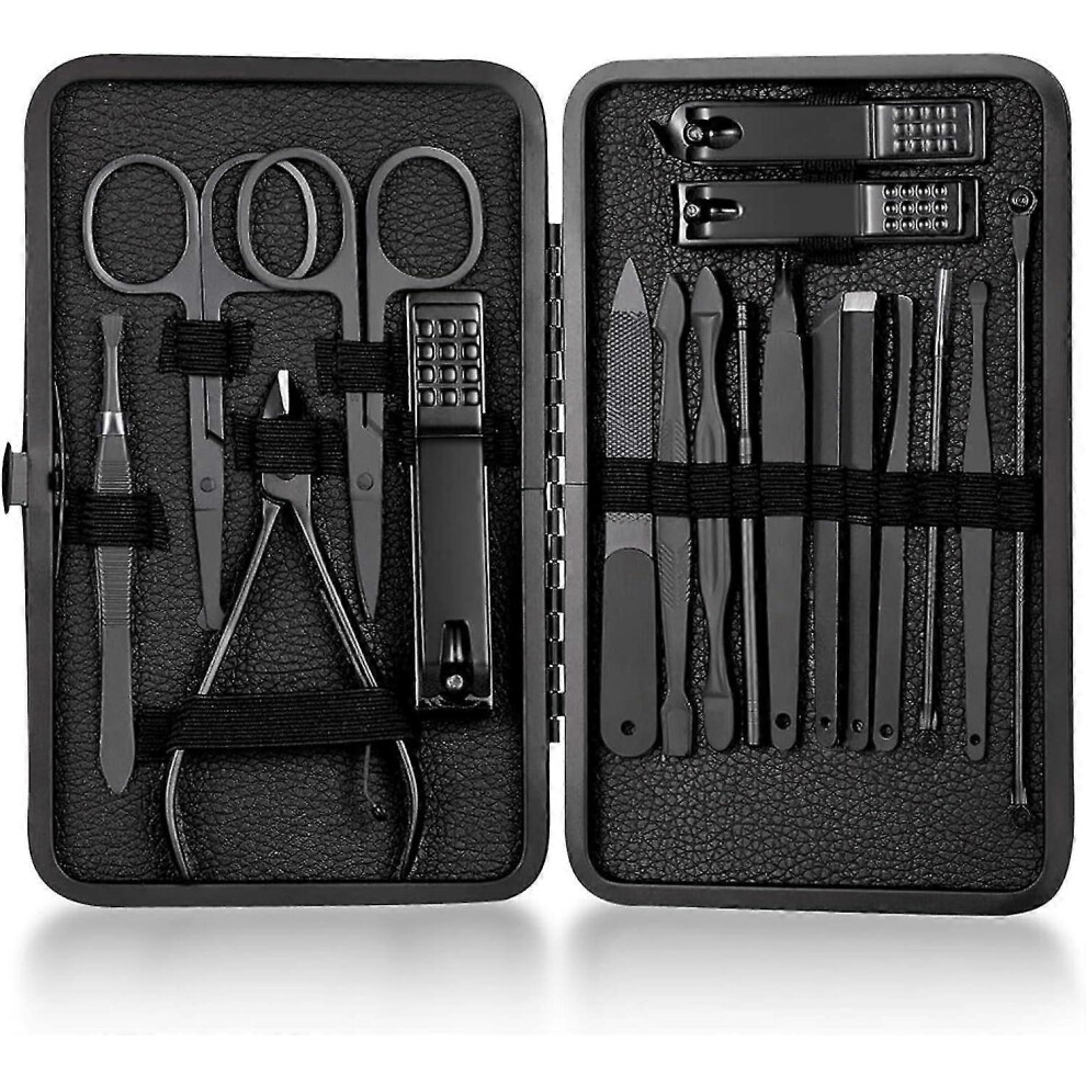 Professional Nail Clippers, 18-piece Manicure Pedicure Set Stainless Steel, Tools, Travel Beauty Nail Care Kit for Home, Travel Zekai