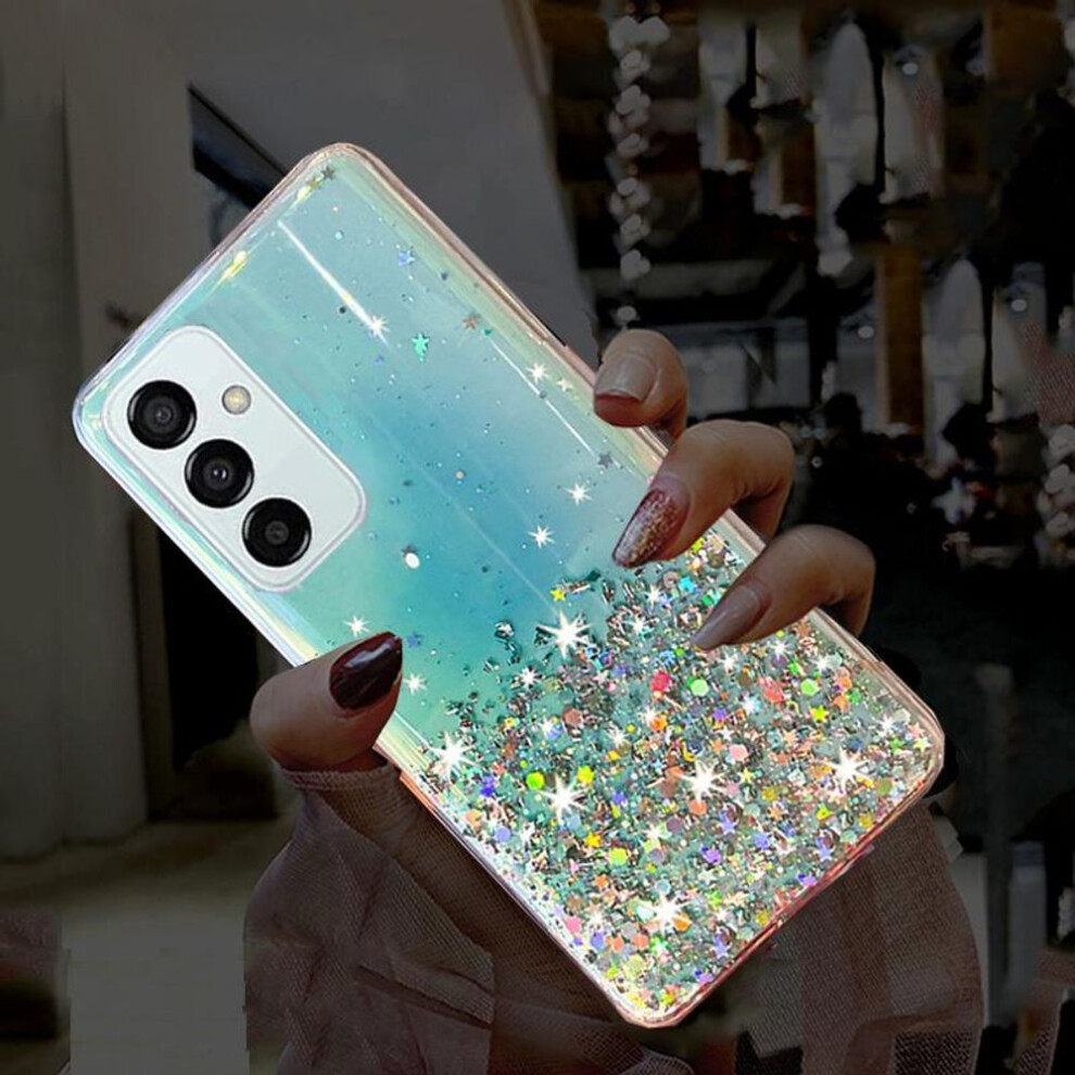 (green, Samsung A41) Case Luxury Gradient Glitter Bling Phone Cases For Samsung Galaxy A04s A04 A14 A13 A23 A33 A53 A52 S23 Shiny Stars Sequins Clear Transparent Cover