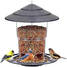 Bird Feeders for Outside, Bird Feeder, Wild Bird Seed for Outside Feeders, Squirrel Proof Birds Feeder, Garden Decoration Grey