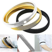 (silver, One size) 2025 New Shirt Sleeve Holders Arm Bands Hoop Elastic Metal Armband Bracelet for Men Ladies
