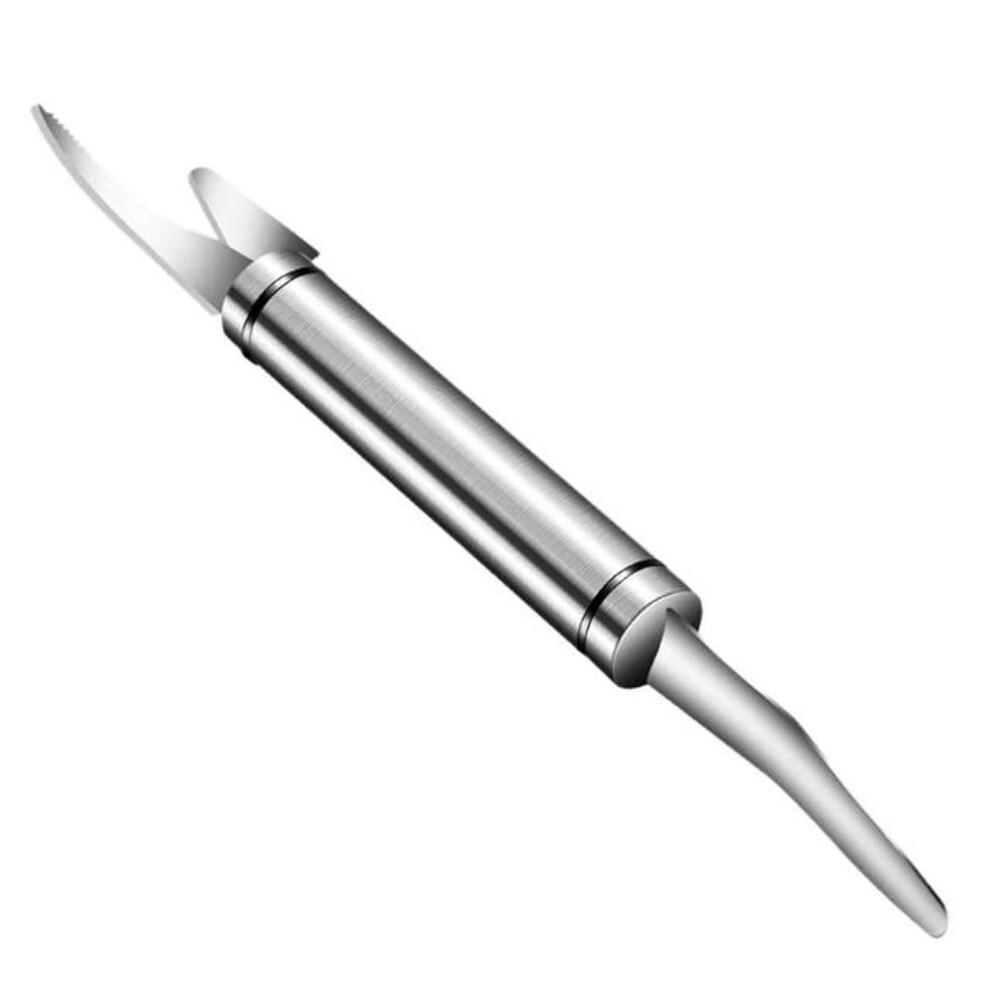 (as the picture) 6 In 1 Multifunctional Fast Shrimp Peeler Stainless Steel Shrimp Line Cutting Scraping Digging Fish Scales Knife Kitchen Tools