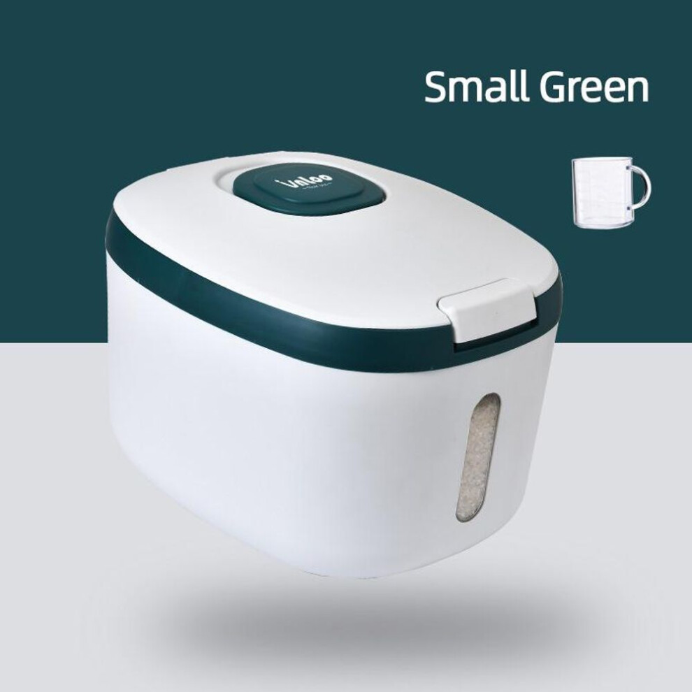 (green, 9L) Kitchen Container Bucket Insect-proof Moisture-proof Rice Box Grain Sealed Jar Home Storage Pet Dog Food Store Box