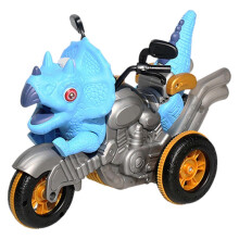 (Blue A)Dinosaur Motorcycle Boys Gifts Kid Toy Remote Control Diy Creative Deformation Car Toys