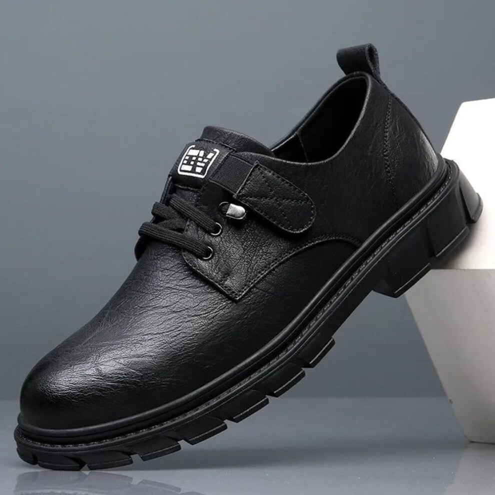 (black, 43) Mens Oxfords Breathable Leather Flats Formal British Style Dress Shoes Fashion Luxury Casual Shoes Low Top Sneakers