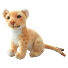 (lion)Cute simulated lion, leopard, snow leopard plush toy, forest animal doll, realistic rag doll