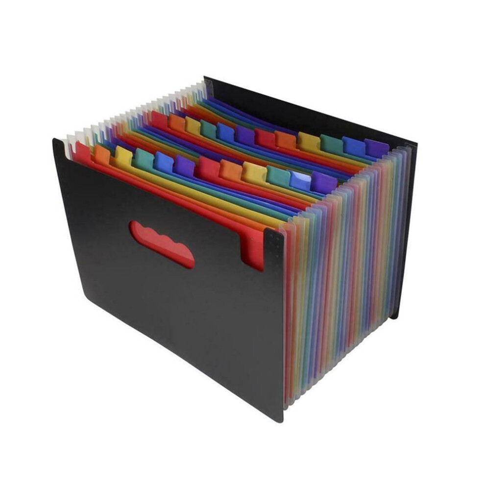 (as the picture, Rainbow 24-layer) Stationeries Colorful A5 Multi-layer Expanding File Receipt Folder Organizer Pockets Holder