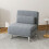 Homcom HOMCOM Folding 5 Position Convertible Sleeper Bedroom Chair Bed Grey 1