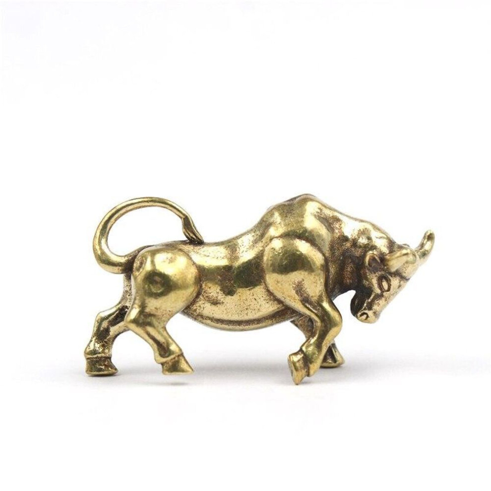 (Other) Brass Retro Bullfighting Figurines Keyring Hanging Jewelry Metal Copper Zodiac Animal Bull Car Key Chain Pendants Trinkets Decor