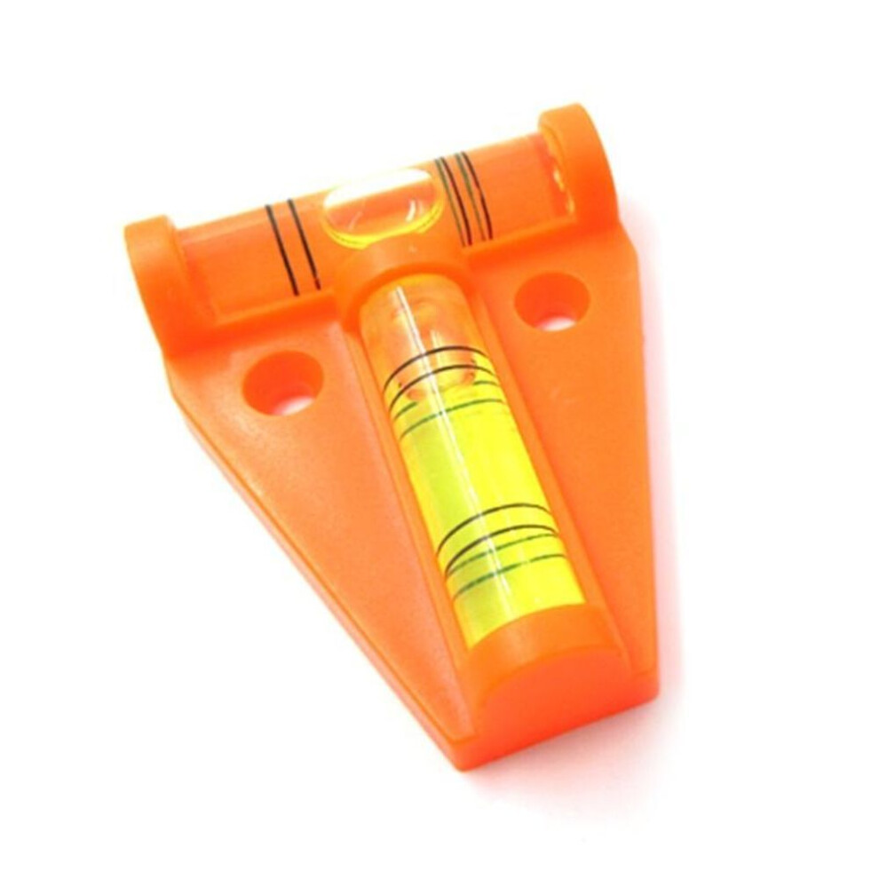 (orange) Mini T Type Spirit Level Measurement Instrument Triangular Level T-type Spirit Bubble Shell Plastic Measuring Tools